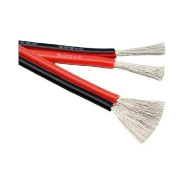 Imagem de Cabo De Extensão Elétrica De Silicone Preto E Vermelho 2 Pinos 1-100m 