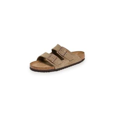 Imagem de Birkenstock Sandália de palmilha macia unissex para adultos Arizona, Camurça acastanhada, 15-15.5 Women/13-13.5 Men