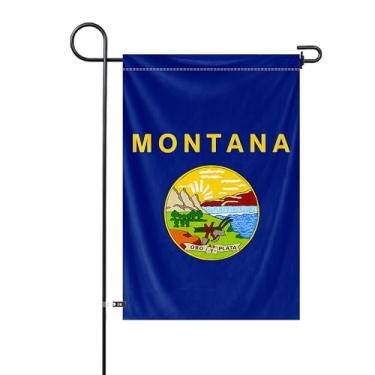Imagem de Bandeira de jardim do estado de Montana 30,5 x 45,7 cm bandeira vertical dupla face poliéster pequena bandeira patriótica celebração do estado festa decoração externa