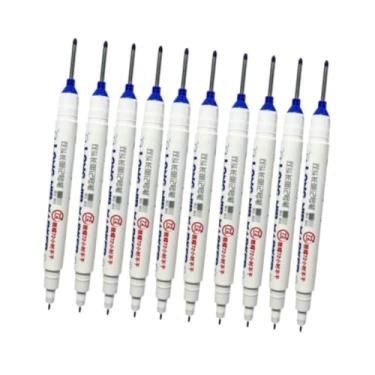 Imagem de Vaveren 10 peças de marcadores de ponta longa, canetas marcadoras de furo profundo, marcadores de alcance profundo para móveis, Azul