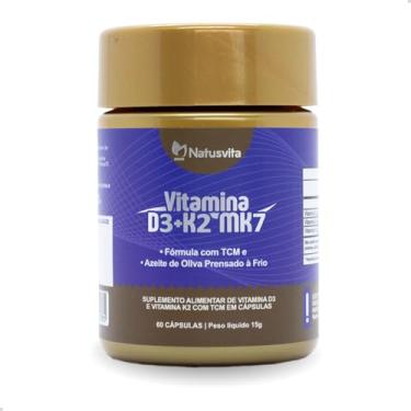 Imagem de Vitamina D3 2.000 + K2 MK7 com TCM e Óleo de Oliva Prensado a Frio em Cápsulas