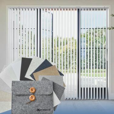 Imagem de Kerxwerd Persianas verticais para porta deslizante com filtro de luz persiana para janelas conjunto de lâminas de privacidade amostras de tecido