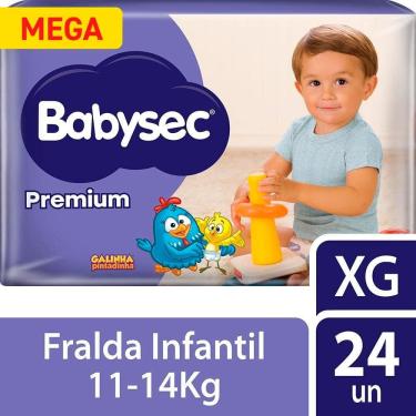 Imagem de Fralda Babysec Premium Tamanho XG Pacote Mega com 24 Unidades Descartáveis