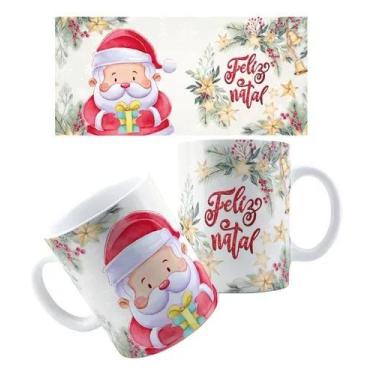Imagem de Xícara Caneca Personalizada de Porcelana Cerâmica  Natalina Natal Papa