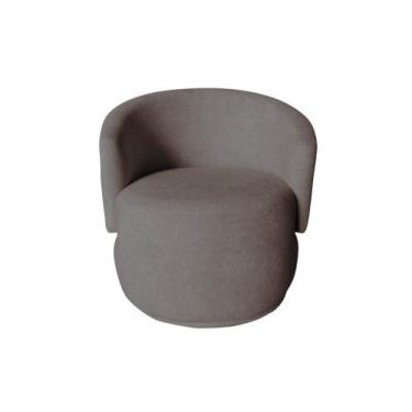 Imagem de Poltrona Decorativa Beatriz Orgânica Suede Capuccino - Mansão Decor