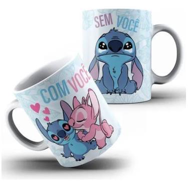 Imagem de Xícara Caneca Personalizada  Porcelana Sti tch Alienígena Fofo Com Voc