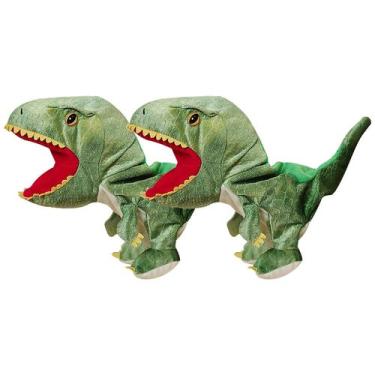 Imagem de Boca móvel aberta do brinquedo do fantoche da mão do dinossauro do lux