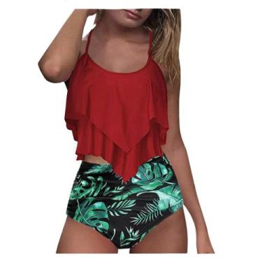 Imagem de Conjunto de biquíni de moda feminina maiô de duas peças preenchido com