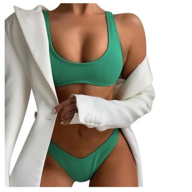 Imagem de Conjunto de biquíni feminino plus size roupa de banho push-up acolchoa