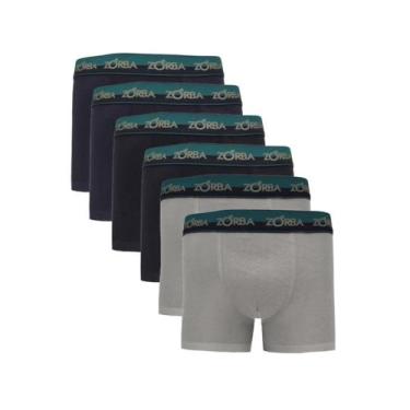 Imagem de Kit 6 Cuecas Zorba Boxer Max Algodão 702 Marinho/Preto/Grafite - XGG, 