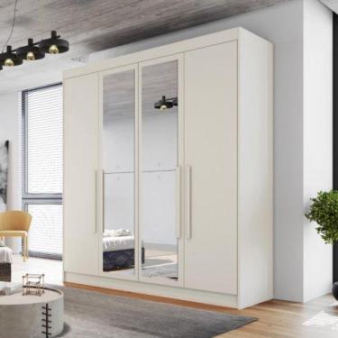 Imagem de Guarda Roupa com Espelho 4 Portas 3 Gavetas - Nantes Europa - Móveis E