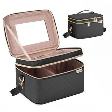 Imagem de Bolsa de maquiagem de viagem HXLGMD, organizador de cosméticos de cama