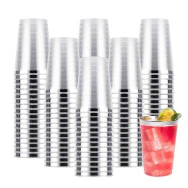 Imagem de Copos de plástico Goodluck 12 onças de prata descartáveis, pacote com 