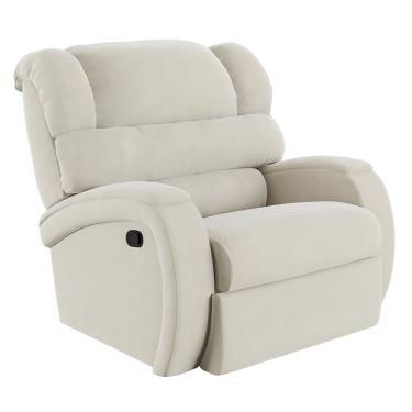 Imagem de Poltrona do Papai Reclinável Napoli Manual Gatilho Veludo Bege FH1 - D'Rossi