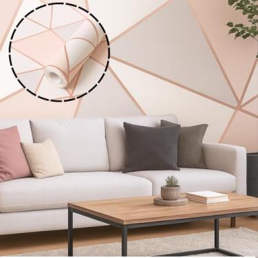 Imagem de Papel de Parede Adesivo Vinílico Geométrico Zara Fendi 3x50cm | Decoração Moderna Sala Quarto Escritório | Alta Durabilidade