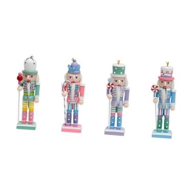 Imagem de Fancyes 4 peças enfeites de quebra-nozes de natal estátuas decorativas decoração de natal quebra-nozes fantoche brinquedos para festival escritório loja casa