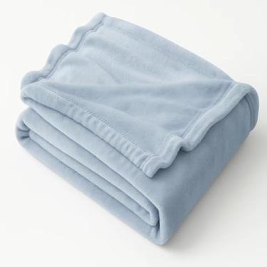 Imagem de Manta Casal Decorativa 2.00x1.80 - Cobertor para Sofá e Cama, 100% Poliéster, Toque Macio e Fácil Lavagem(Azul Claro)