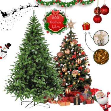 Imagem de Árvore de Natal 1,80m, Pinheiro Canadense Luxo, 600 Galhos, Verde Premium + Pisca e Estrela
