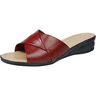 Imagem de Chinelos Botas femininas moda praia verão, Vinho, 5.5