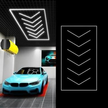 Imagem de Luz de colmeia LED academia barbearia estação de trabalho emenda hexagonal à prova d'água luz de lavagem de carro (6500K110V 432W-B)