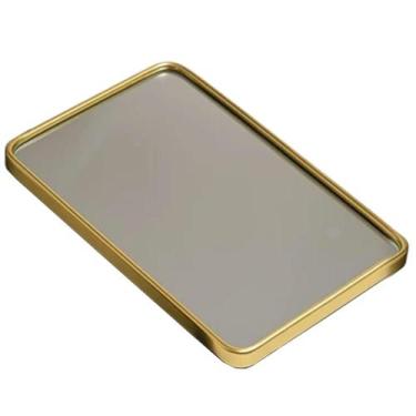 Imagem de Bandeja Espelho Decorativa 30X20Cm Espelho Multiuso Dourado - Livon