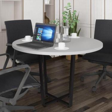 Imagem de Mesa Escritório De Reunião 110cm Redonda Multimóveis Cr25331 Cinza Pre