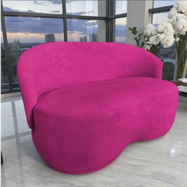 Imagem de Namoradeira Decorativa Beatriz Orgânica Veludo Rosa Pink - Mansão Deco