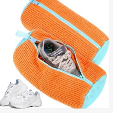 Imagem de SACO PROTETOR DE TENIS, PELÚCIA, ROUPA DELICADA, LINGERIE, PARA MAQUINA DE LAVAR C/ZIPER (Rosa)