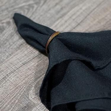 Imagem de Kit Guardanapo De Tecido Com 8 Peças com bainha Liso Oxford Buffet Mesa Posta, Jantar, Casamento, Festa, Natal e Decoração – Guardanapo de Pano Diversas Cores (Preto)