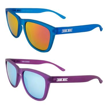 Imagem de Epoch Eyewear Vibe Óculos de sol polarizados, feminino, masculino, 2 pares, armação azul com lente espelhada rosa e armação roxa com lente espelhada azul, Azul-rosa/roxo-azul, Adult