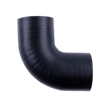 Imagem de XAJINGSU 90 graus comprimento do cotovelo 4" (102 mm) 4 camadas 5,4 mm espessura de parede universal automotivo silicone mangueira 11 cores (preto fosco, ID 50 mm))