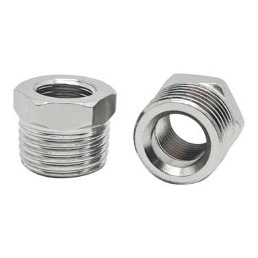 Imagem de 2 peças G1/10.2 cm fêmea x G1/5.1 cm conector adaptador de mangueira de jardim macho, 201 mangueira de jardim de aço inoxidável para acessórios de tubo, para torneira de banheiro de cozinha tubo de