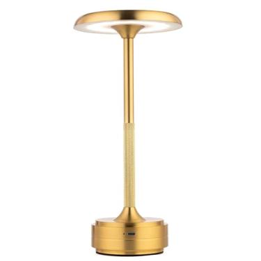 Imagem de Luminária de mesa pequena com bateria de 5200 mAh - Lâmpada de mesa recarregável para noites aconchegantes, carregamento rápido USB-C e regulação contínua, luminária de mesa sem fio com 3 modos de