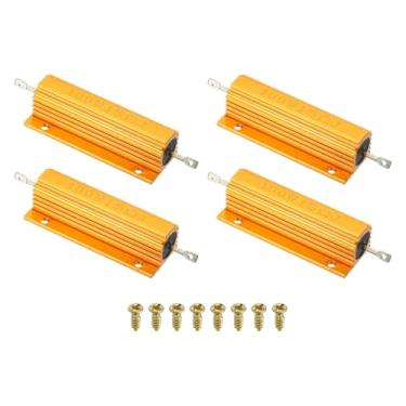 Imagem de PATIKIL Resistor de revestimento de alumínio de 100 W 15 Ohm com parafusos, 4 conjuntos de resistores de caixa de alumínio alojados resistores enrolados com rosca resistores de energia de torneira de