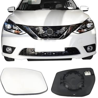 Imagem de Vidro de substituição do espelho lateral do passageiro para Nissan Sentra 2013-2019, vidro retrovisor lateral direito aquecido exterior automotivo para Nissan Sentra 2013 2014 2015 2016 2017 2018 2019