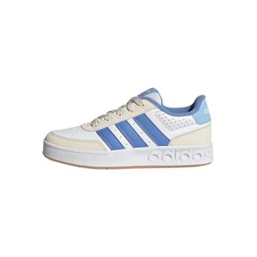 Imagem de adidas Tênis infantil unissex Breakbase, Branco/Azul Fusion/Azul, 16