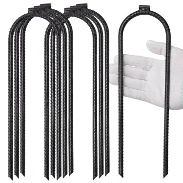 Imagem de LONSOUR Estacas de vento extra grandes para trampolim de vergalhão pesado com cabeça soldada plana, estaca de trampolim de 30,5 x 7,5 cm, âncora de solo para prender trampolim, tendas, cercas, lonas