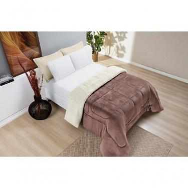 Imagem de Coberdrom Sherpa E Flannel Everest Solteiro Manta Alta 150g 01 Peça - Rose