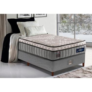 Imagem de Cama Box Solteiro Colchão Euro Pillow + Box 88x188x70 Molas Ensacadas Cama Inbox Frost Thermogel