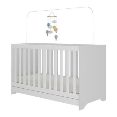 Imagem de Berço 3 Em 1 Vira Cama Com Colchão Incluso Elza Multimóveis Branco