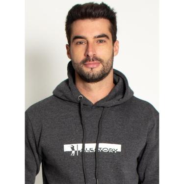 Imagem de Blusão Moletom Canguru Aleatory Logo Box Mescla Chumbo-Chumbo-GG-Masculino