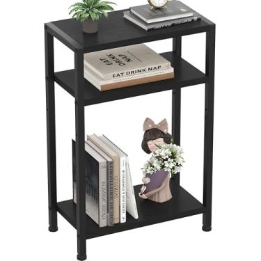 Imagem de Heybly Mesa lateral estreita, mesa de canto perfeita para espaços pequenos, preta, HET006BK1