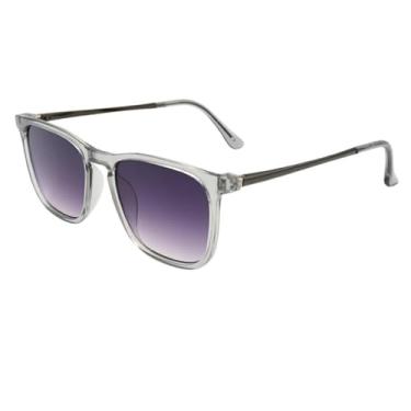 Imagem de Óculos De Sol Quadrado Premium Masculino Proteção Uv400 Original - Modelo Madrid - Cacife Brand (Cinza Cristal)