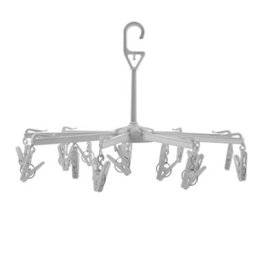 Imagem de Varal de Teto Compacto, 16 Prendedores, Formato Guarda-Chuva, Dobrável para Áreas Internas e Externas, Ideal para Lavanderia e Varanda