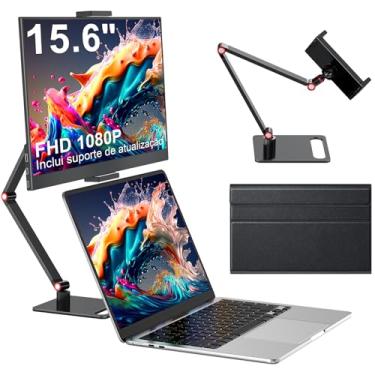 Imagem de Monitor portátil com suporte 15.6 "-Laptop Extender de tela 1080P FHD para USB C hdmi Display de tela portátil Vesa compatível para Windows Mac/Android/Switch / PS5