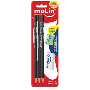 Imagem de Kit Pencil (3 Lápis Preto + 1 Apontador + 1 Borracha)