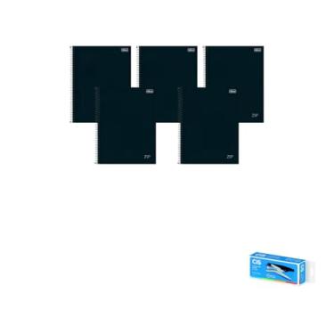 Imagem de Kit Caderno Universitário Zip Preto 1M 80F Tilibra e Grampeador Alicate S-150 Cis