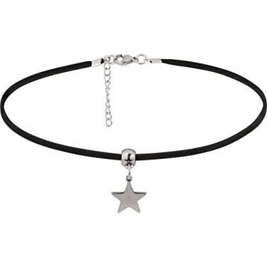 Imagem de Sacina Gargantilha gótica lua crescente, gargantilha de veludo vitoriana steampunk preta, gargantilha boho, gargantilha gótica, presente gótico para mulheres, meninas, Aço inoxidável, Sem Pedra Preciosa