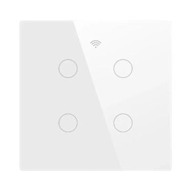 Imagem de Interruptor Inteligente Tuya WiFi Padrão Brasil 4x4 Com Sensor De Toqu