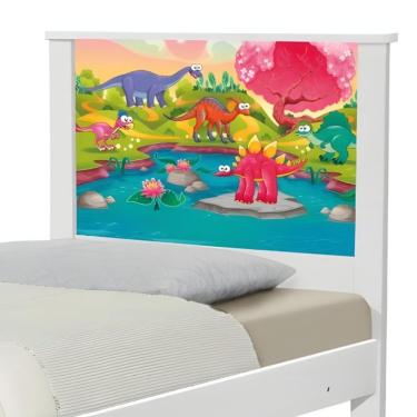 Imagem de Cama Juvenil Zap Com Cabeceira Dinossauros Coloridos